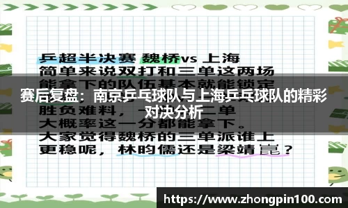赛后复盘：南京乒乓球队与上海乒乓球队的精彩对决分析